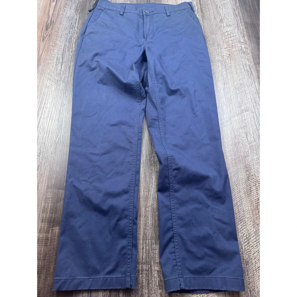 40 Grit by Duluth Trading Co Mens Navy Blue Standard Fit Chino Work Pants 34x32